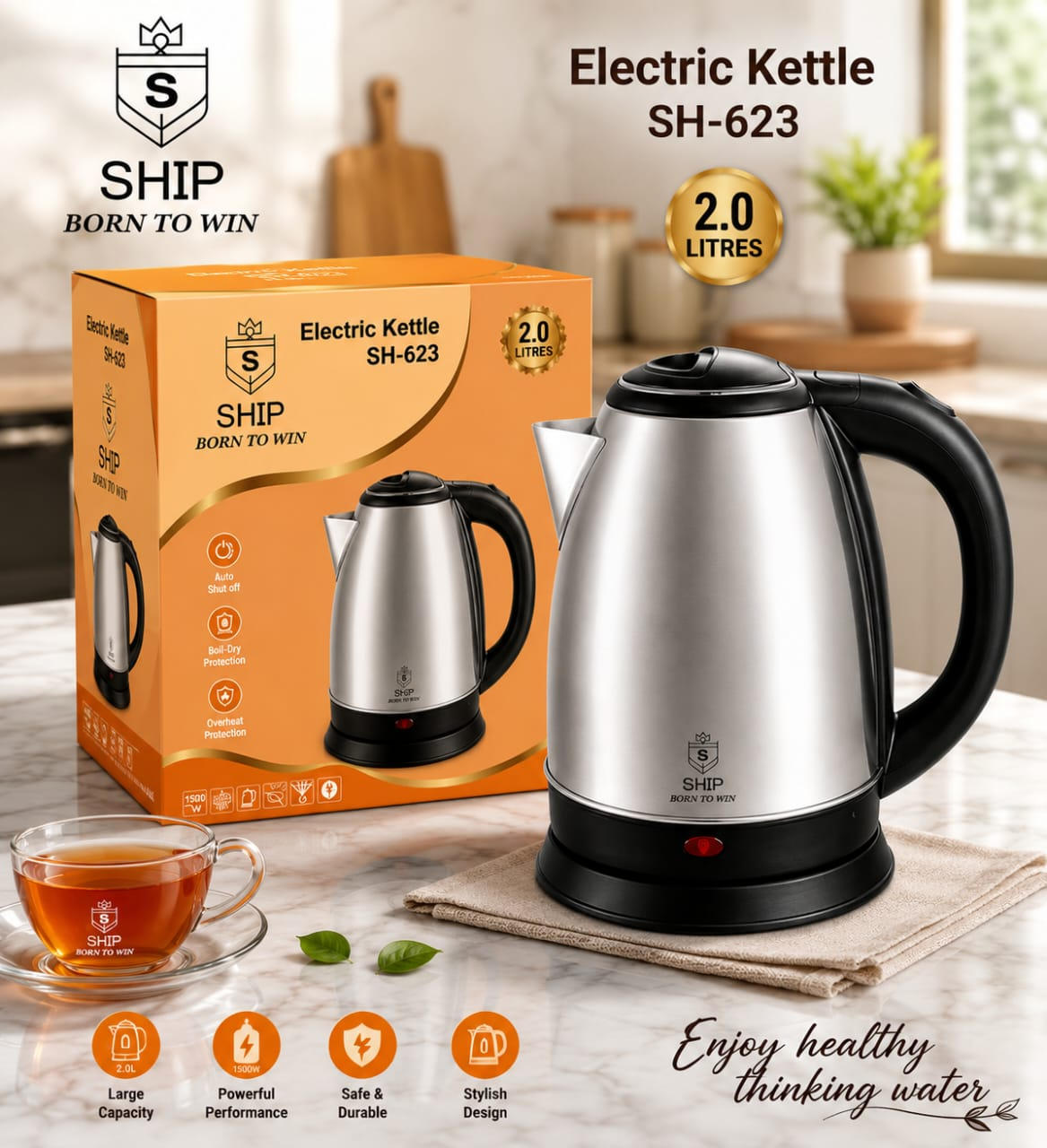 Ship Electric Kettle - 2.0L